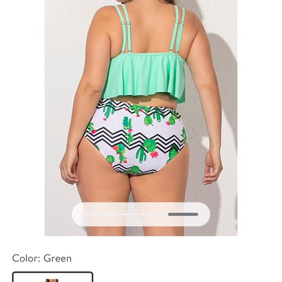 Esprlia Bikini Swimsuit Cactus Print Sling Flying Swimsuit Triangle 2X - Picture 2 of 5